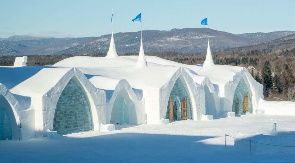 Arrivée à l'hôtel de glace de Québec City