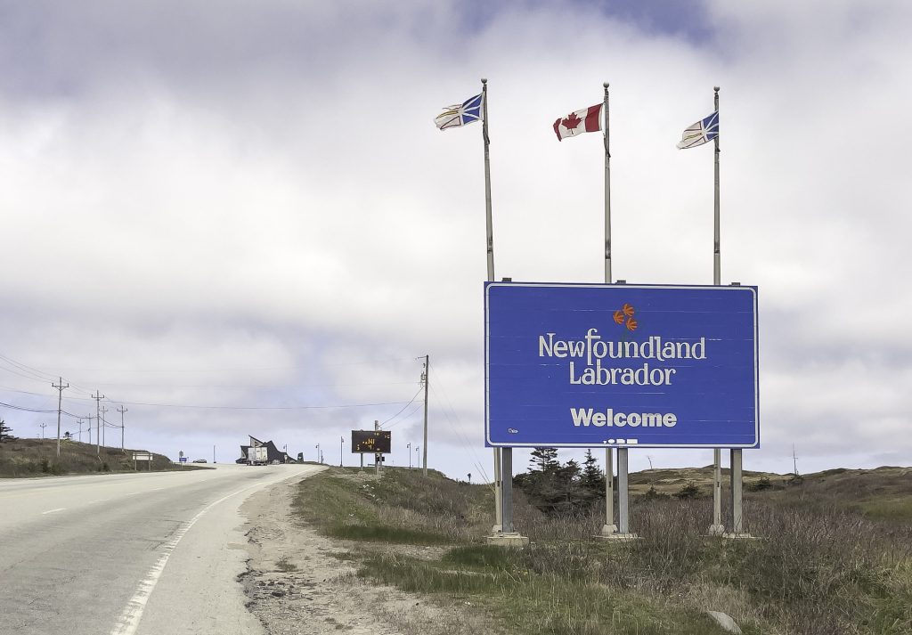 Panneau de bienvenue à Terre-Neuve-et-Labrador